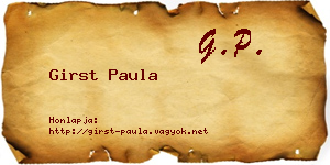 Girst Paula névjegykártya